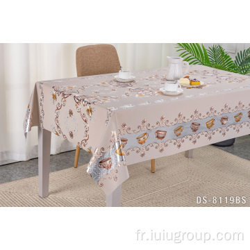 Tissu de couverture de table en lin blanc de bannière de promotion